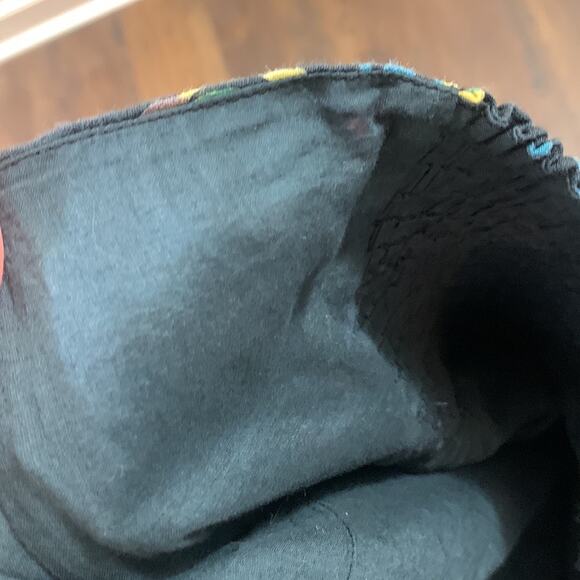 French Connection Floral Sequin Black/Blue/Yellow Strapless Dress - Picture 4 of 6